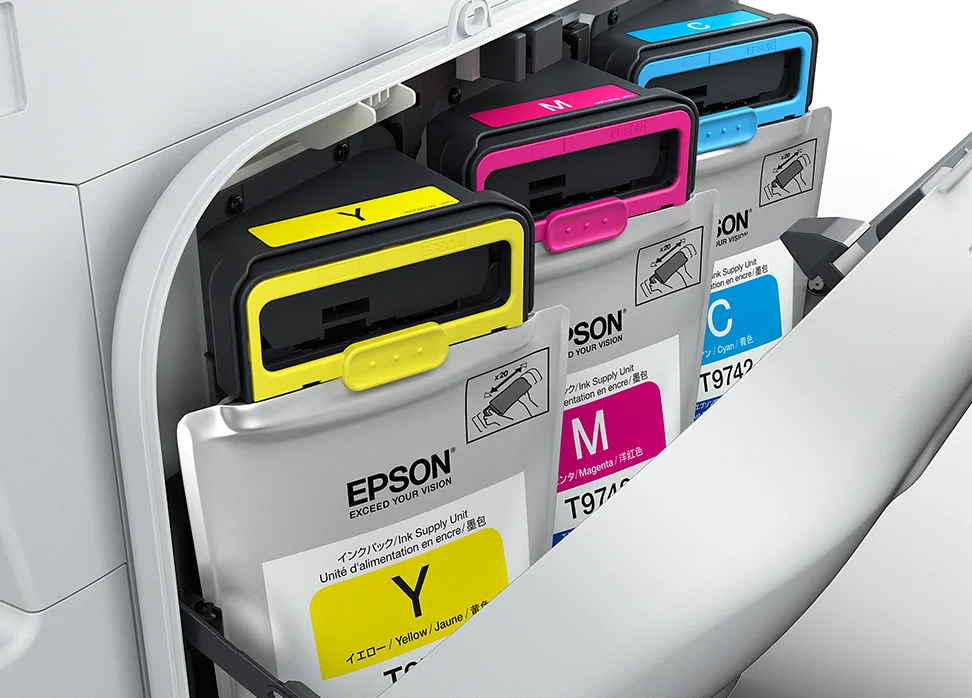 Epson Tintenbeutel in einem WorkForce Pro RIPS Drucker